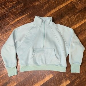 cropped funnel neck “scuba” look alike w/ thumb holes